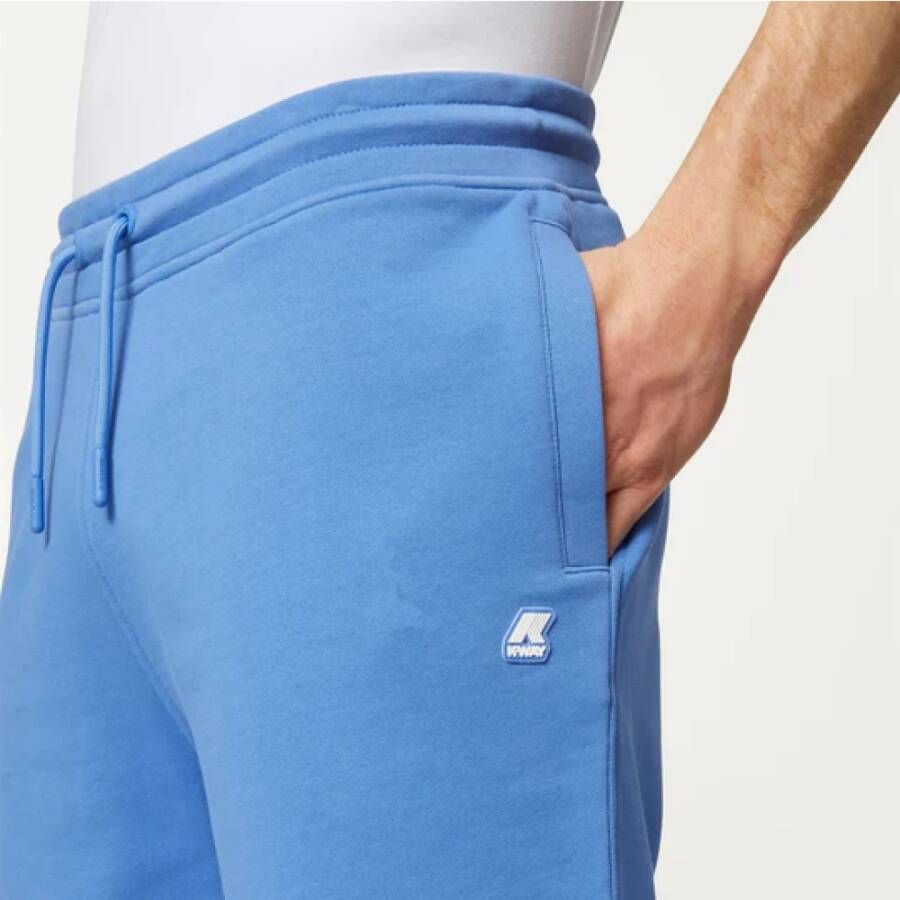 K-way Comfortabele Katoenen Shorts Blauw Heren