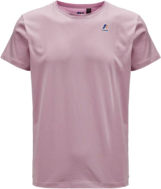 K-way Klassiek Katoenen T-Shirt voor Heren Roze Heren