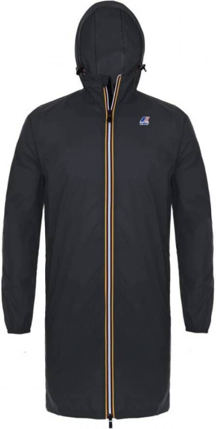 K-way Opvouwbare Lange Zwarte Windbreaker Jas Black