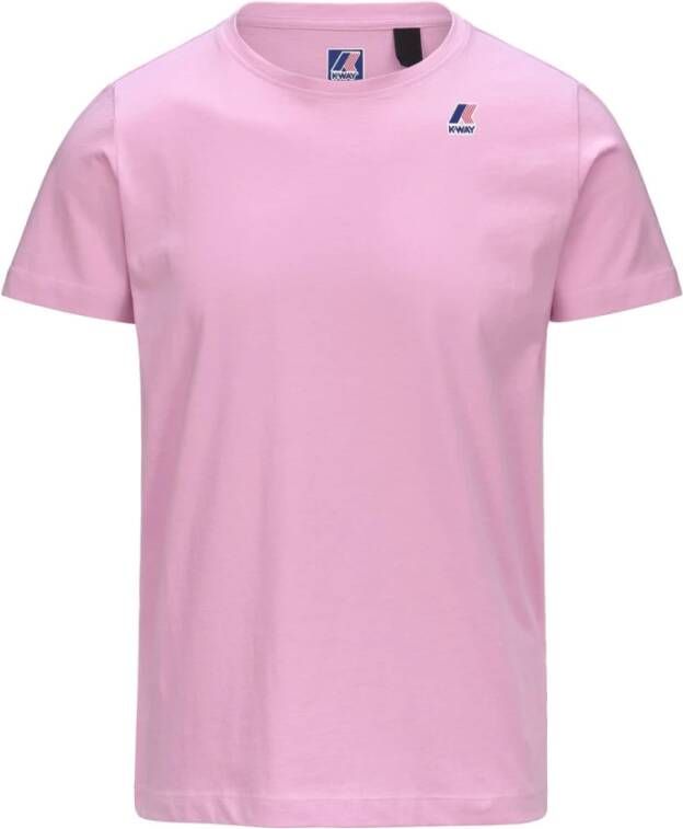 K-way Klassiek Katoenen T-Shirt voor Heren Pink Heren