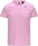 K-way Klassiek Katoenen T-Shirt voor Heren Roze Heren - Thumbnail 1
