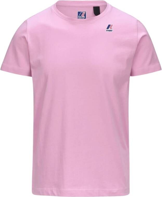 K-way Klassiek Katoenen T-Shirt voor Heren Pink Heren