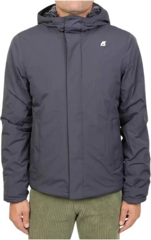 K-way Heren Nylon Ripstop Jas met Lichtgewicht Padding en Polarfleece Voering Blue Heren