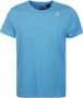 K-way Edouard Logo Katoenen T-Shirt Blauw Heren - Thumbnail 1