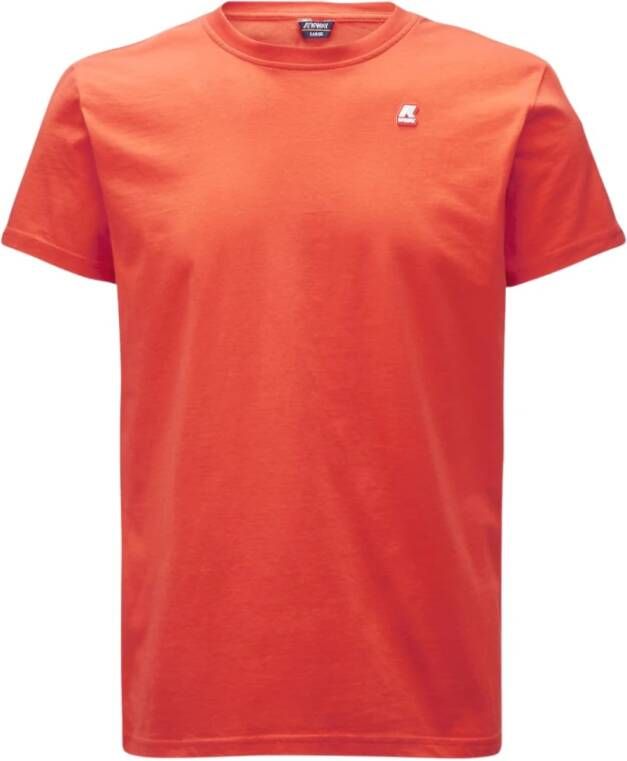 K-way Elliot Achterlogo Tape T-Shirt Oranje Heren