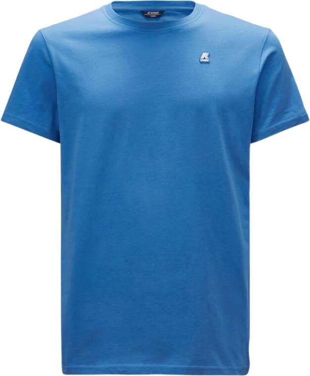 K-way Elliot Logo Tape T-Shirt Blauw Heren