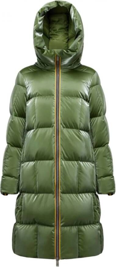 K-way Waterdichte Jas met Metalen Effect Green Dames
