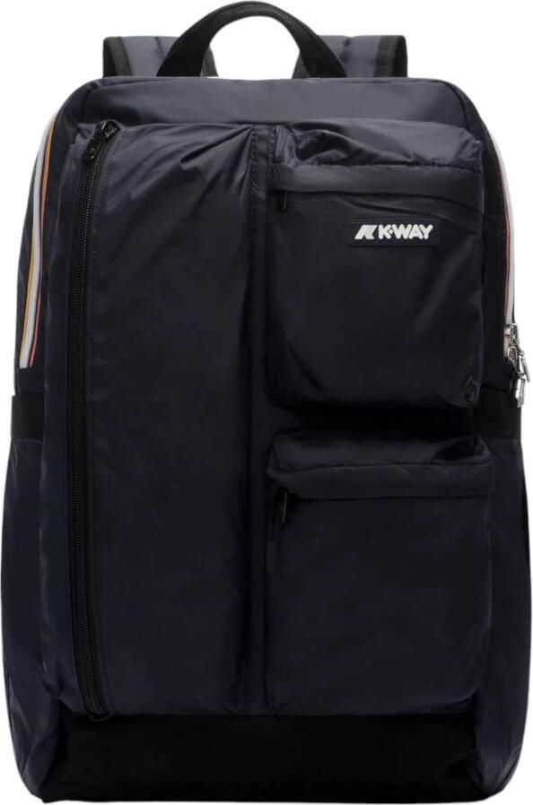 K-way Blauwe Polyamide Rugzak met Meerdere Comparti ten Blue