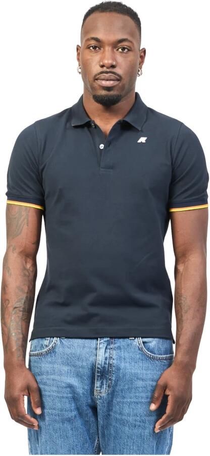 K-way Blauw Polo Shirt Stretch Katoen Blue Heren - Foto 5