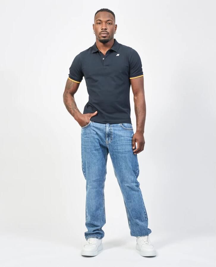 K-way Blauw Polo Shirt Stretch Katoen Blue Heren - Foto 3