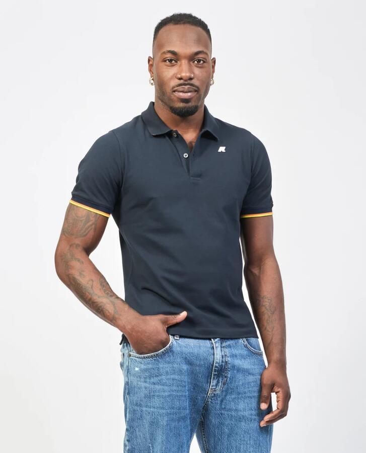 K-way Blauw Polo Shirt Stretch Katoen Blue Heren - Foto 4