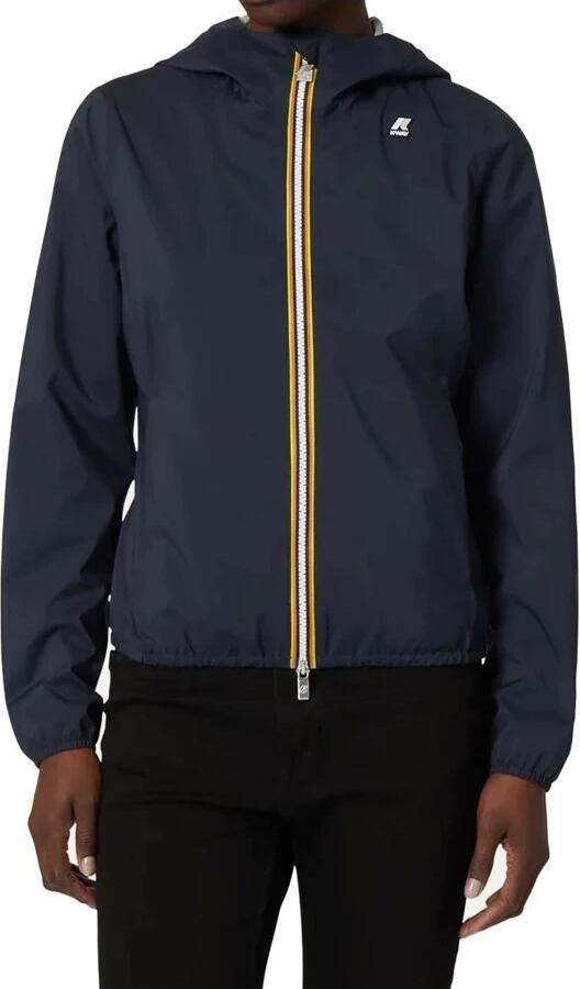 K-way Blauwe Stretch Poly Jersey Jas Blue Dames