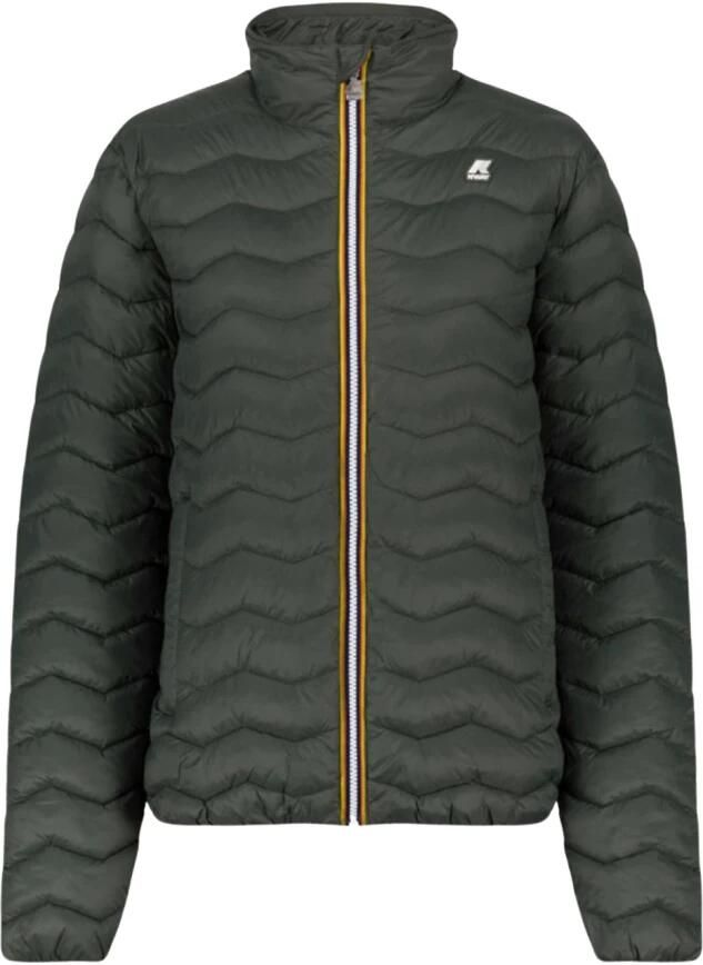 K-way Groene Gewatteerde Jas met Lange Mouwen Green Heren