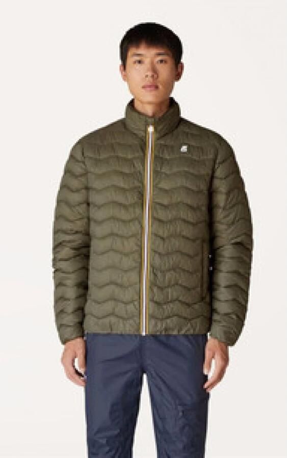 K-way Groene Gewatteerde Jas met Lange Mouwen Green Heren - Foto 2