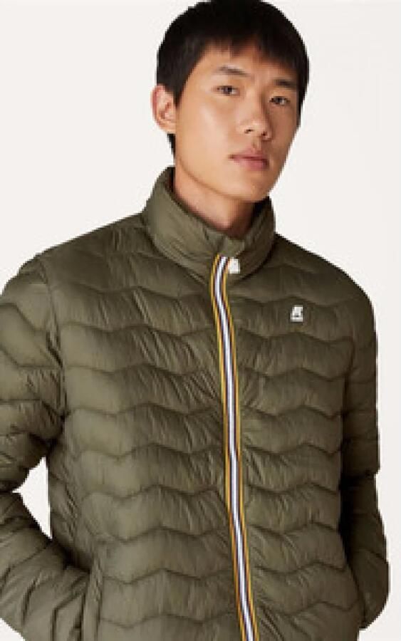 K-way Groene Gewatteerde Jas met Lange Mouwen Green Heren - Foto 3