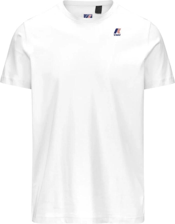 K-way Katoenen Logo Print T-shirt met korte mouwen White Heren