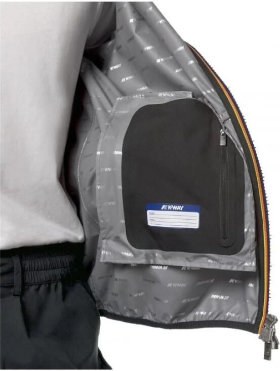 K-way Zwarte Eco Stretch Thermo Dubbele Hooded Waterdichte Jas Black Heren - Foto 5