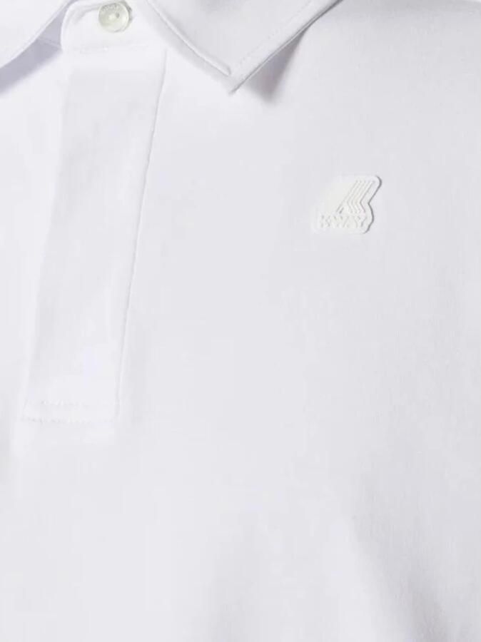 K-way Witte Polo Shirt Stretch Katoen Slim White Heren - Foto 2
