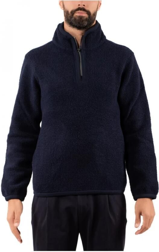 K-way Blauwe Wol Hoge Hals Rits Trui Blue Heren - Foto 3