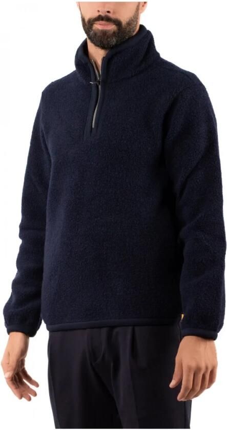 K-way Blauwe Wol Hoge Hals Rits Trui Blue Heren - Foto 2