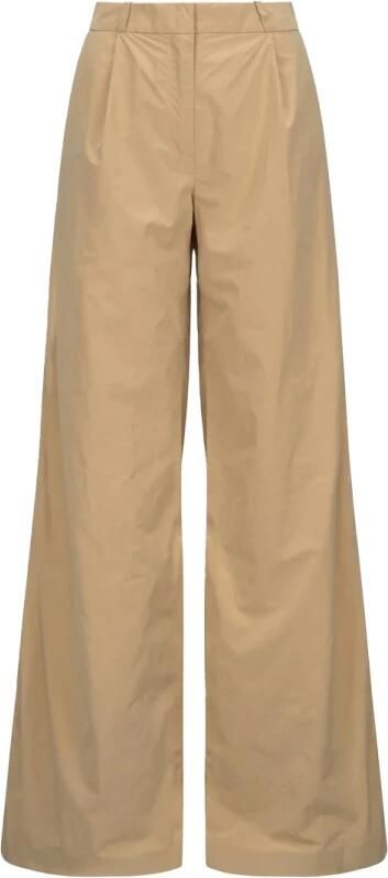 K-way Nylon Wide Leg Pants Beige Dames