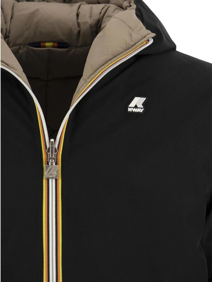 K-way Zwarte Eco Stretch Thermo Dubbele Hooded Waterdichte Jas Black Heren - Foto 3
