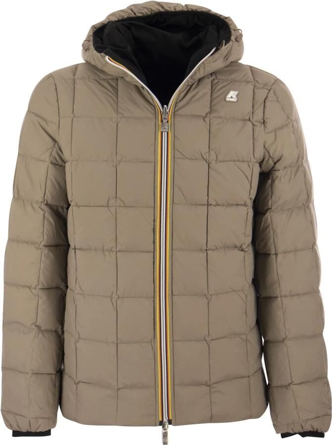 K-way Zwarte Eco Stretch Thermo Dubbele Hooded Waterdichte Jas Black Heren - Foto 4