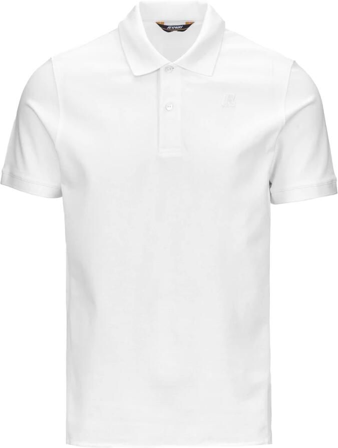 K-way Witte Polo Shirt Stretch Katoen Slim White Heren - Foto 3