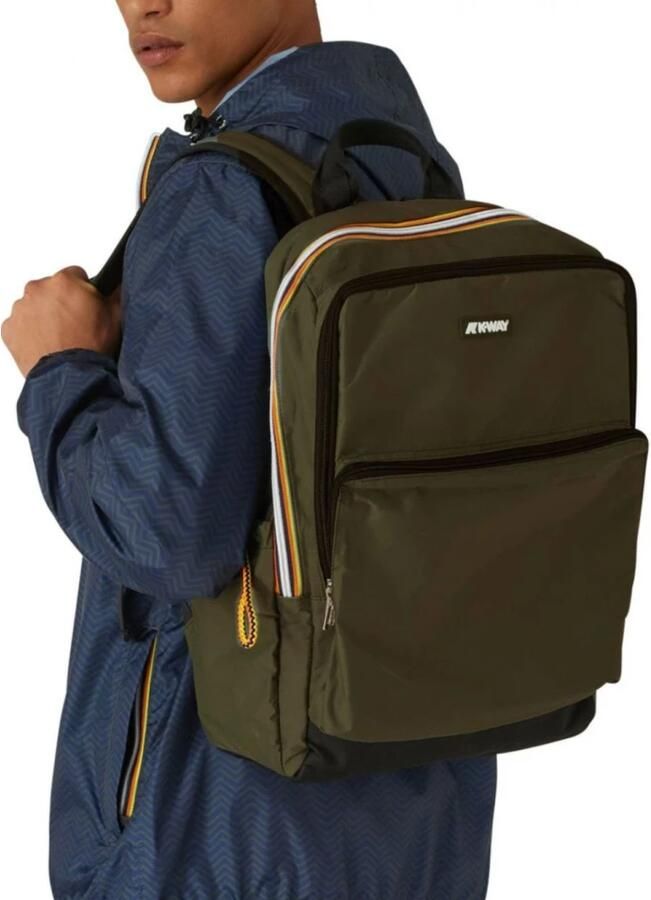 K-way Groene Rugzak met Meerdere Comparti ten Green - Foto 3