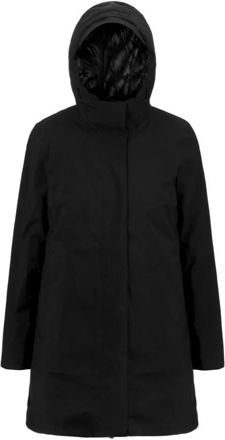 K-way Zwarte Waterdichte Donsjas met Capuchon Black Dames