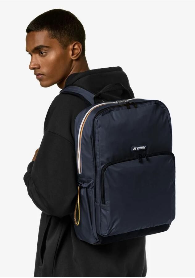 K-way Blauwe Nylon Rugzak met Meerdere Comparti ten Blue Unisex - Foto 2