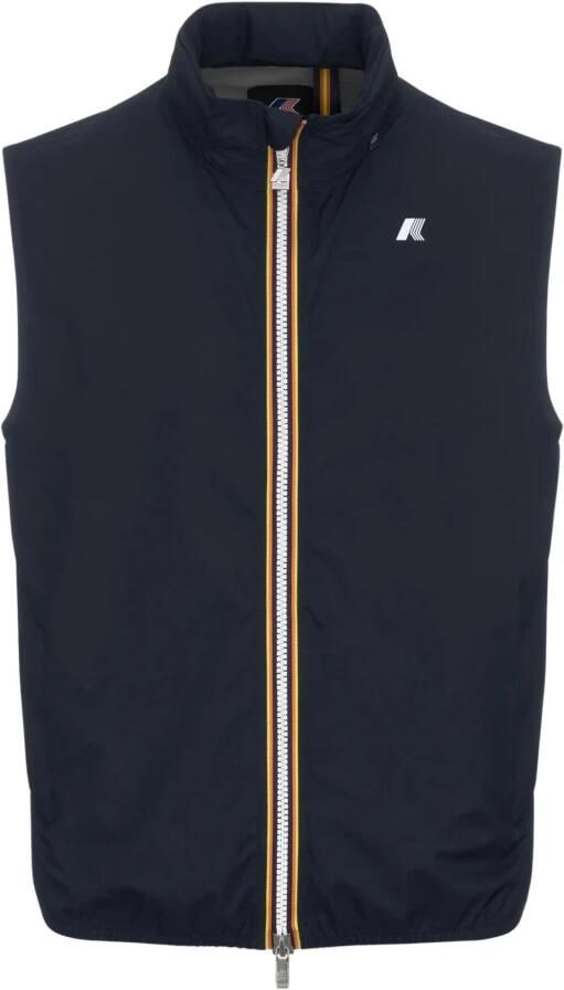 K-way Blauw Mouwloos Vest met Afneembare Capuchon Blue Heren