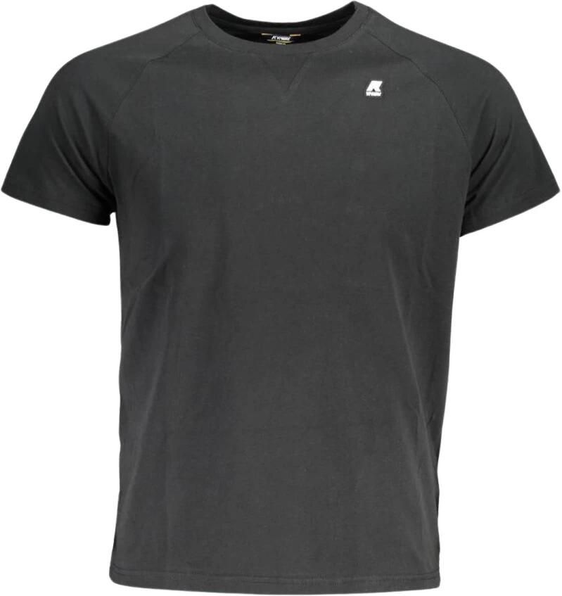K-way Eenvoudig katoenen T-shirt met ronde hals en logodetail Black Heren