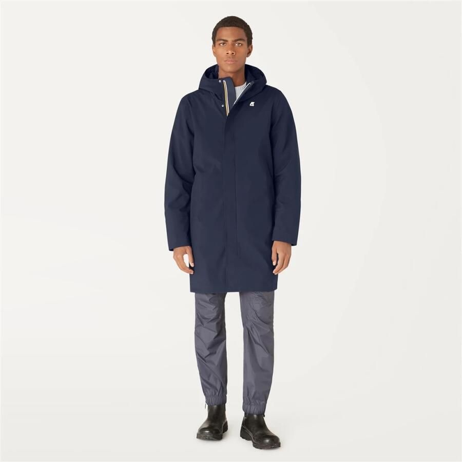 K-way Lange herenjas met waterdichte Polarfleece voering Blue Heren