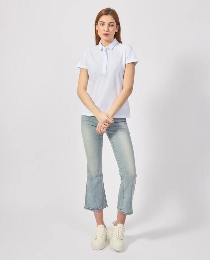 K-way Witte Polo T-shirt Amedea White Dames - Foto 2