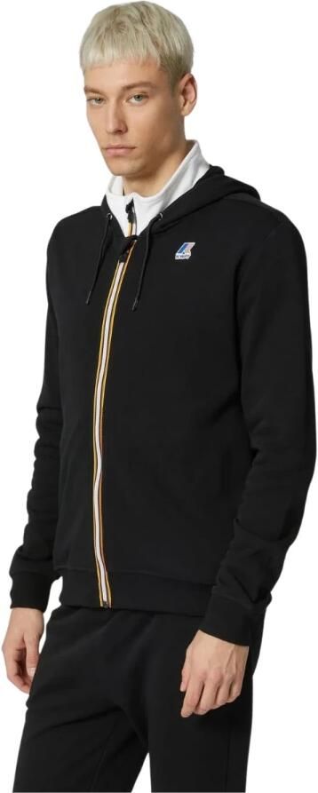 K-way Poly Cotton Unisex Zwart Puur Rits Hoodie Black Heren - Foto 6