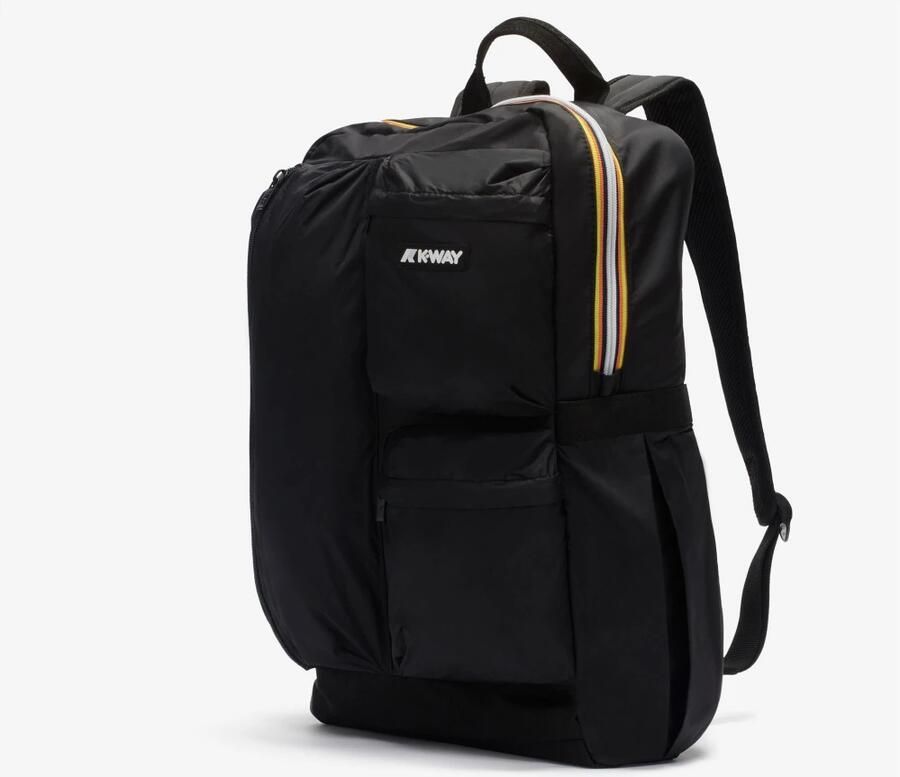 K-way Zwarte Polyamide Rugzak met Meerdere Comparti ten Black - Foto 3