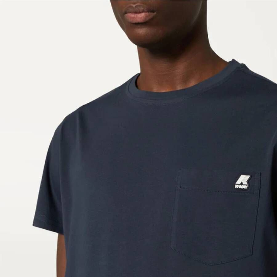 K-way Katoenen T-Shirt voor Heren Blauw Heren
