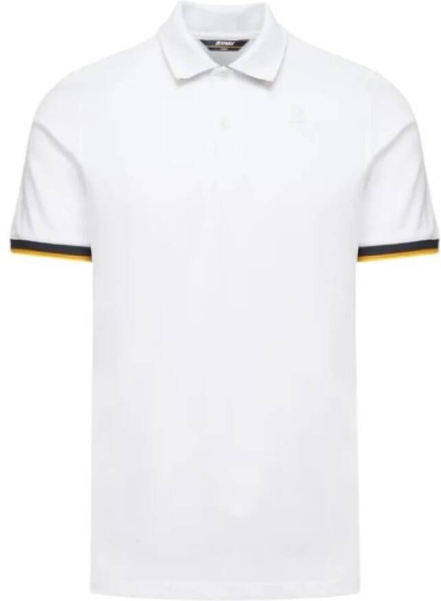 K-way Witte T-shirts en Polos met Vincent Contrast Kraag en Mouw White Heren