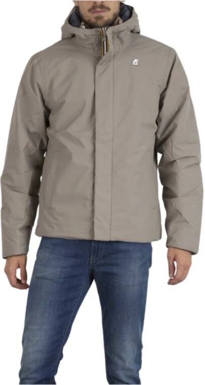 K-way Stijlvolle Ripstop Jas Beige Heren