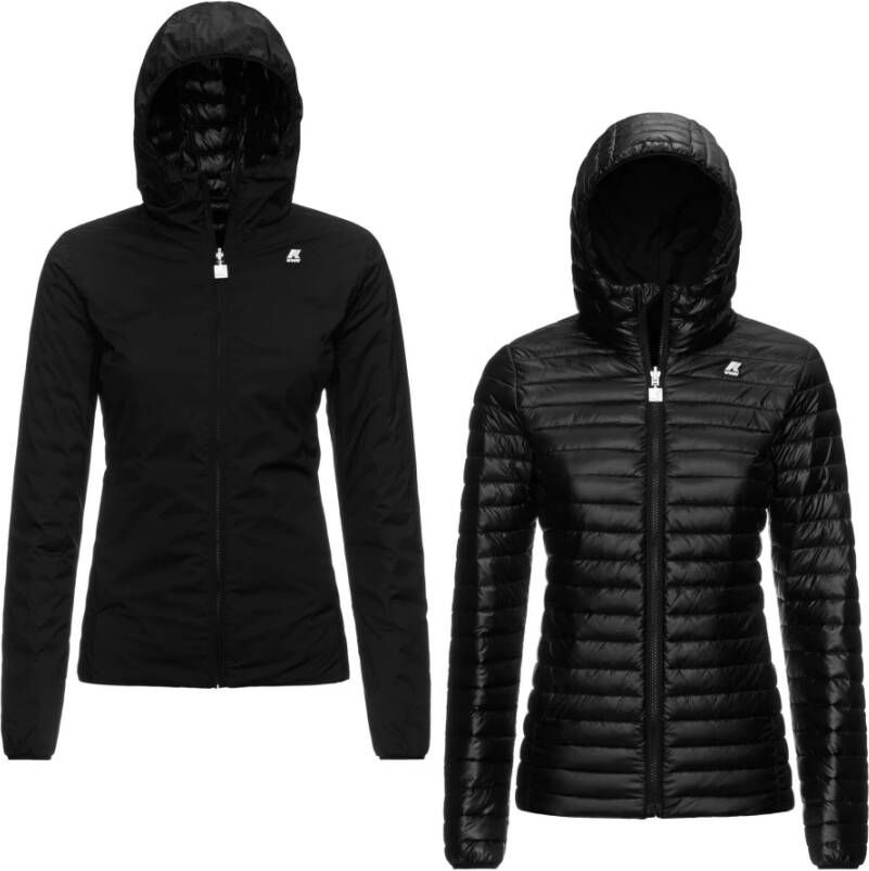 K-way Lily Thermo Light Double Omkeerbare Jas Zwart Dames