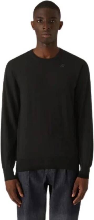 K-way Merino Wool Highrol Chrisple met patch mannen Logo Sebasti K6113Bw Black Zwart Heren