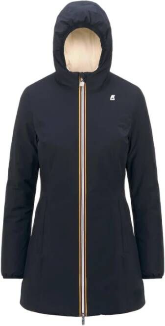 K-way Omkeerbare Waterdichte Jas met Contrastkleur Blauw Dames