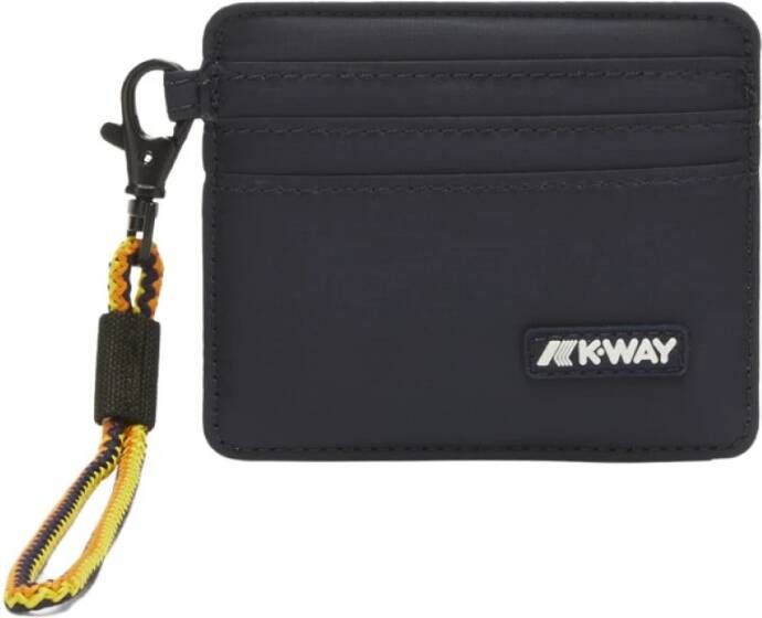 K-way Blauwe Nylon Portemonnee met Kaarthouder Blue Dames