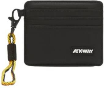K-way Zwarte Polyamide Portemonnee met Kaarthouder Black Dames