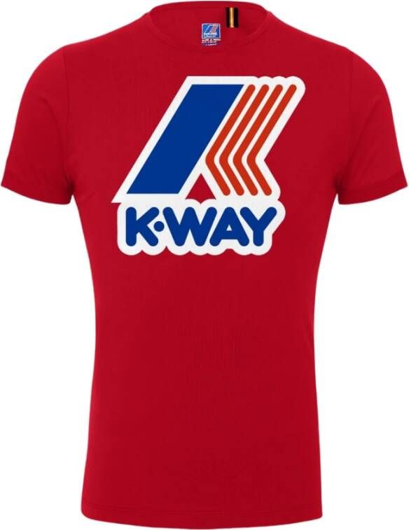 K-way Pete Macro Logo T-shirt Rood Heren