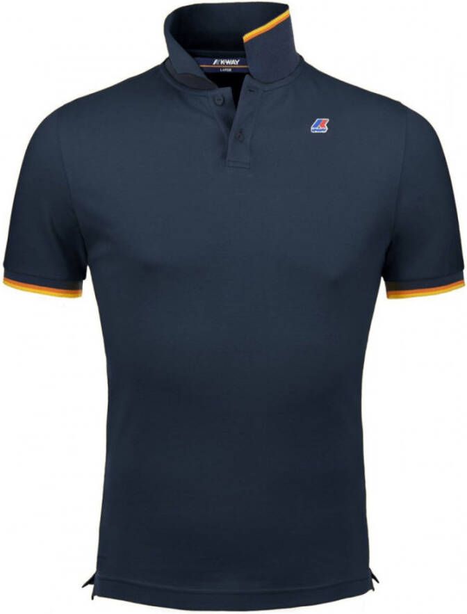 K-way Vincent Contrast Stretch Polo Shirt Blauw Heren