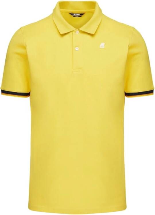 K-way Vincent Logo Siliconen Polo Modern Design Regular Fit Yellow Heren