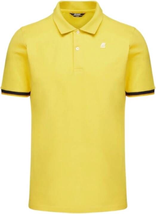 K-way Vincent Logo Siliconen Polo Modern Design Regular Fit Yellow Heren