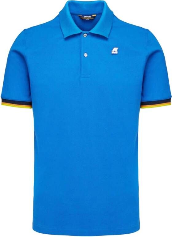K-way Royal Blue Polo Shirt voor Heren Blauw Heren